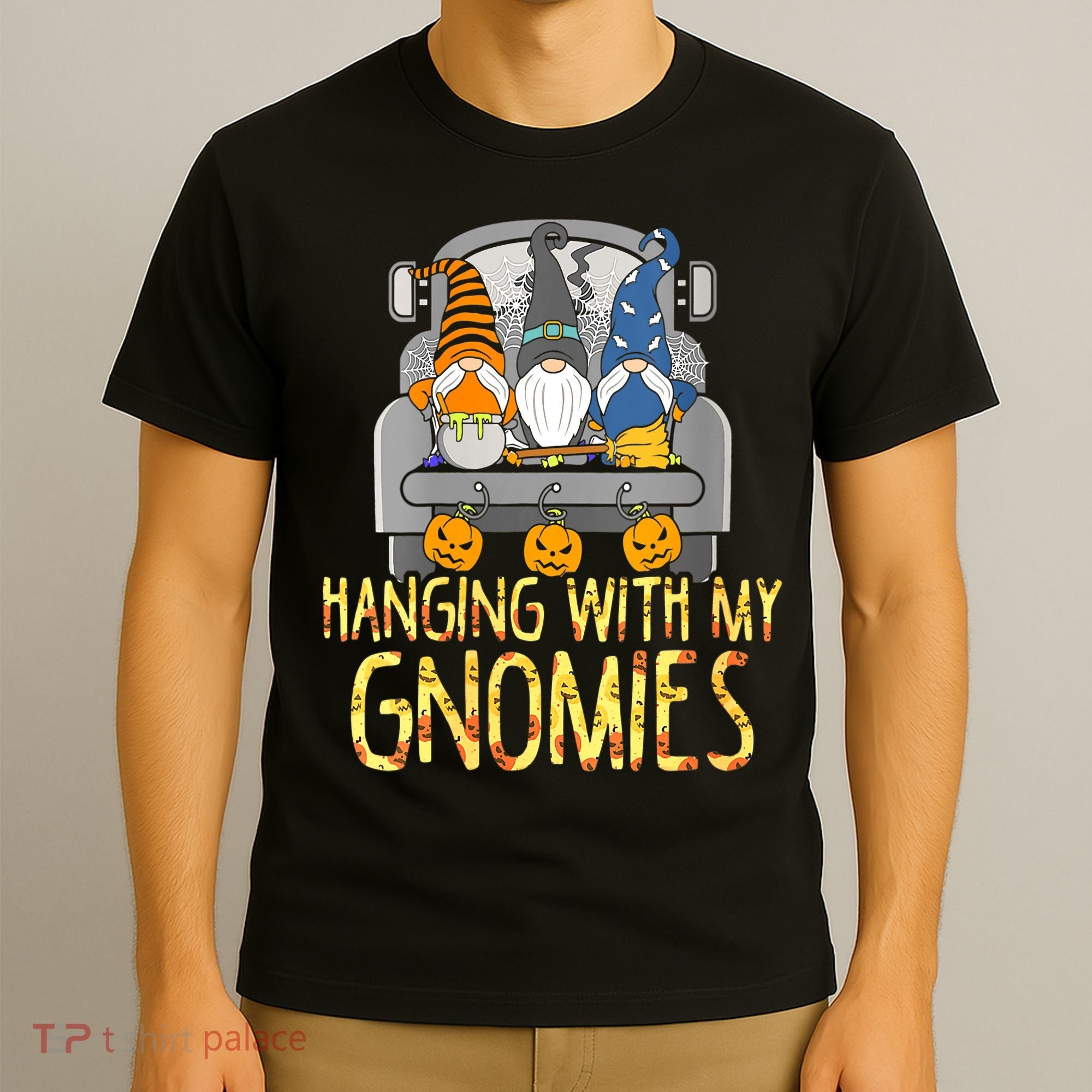 Funny Hanging With My Gnomies Halloween Gnome T-Shirt