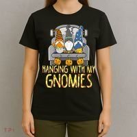 Funny Hanging With My Gnomies Halloween Gnome T-Shirt thumb 4