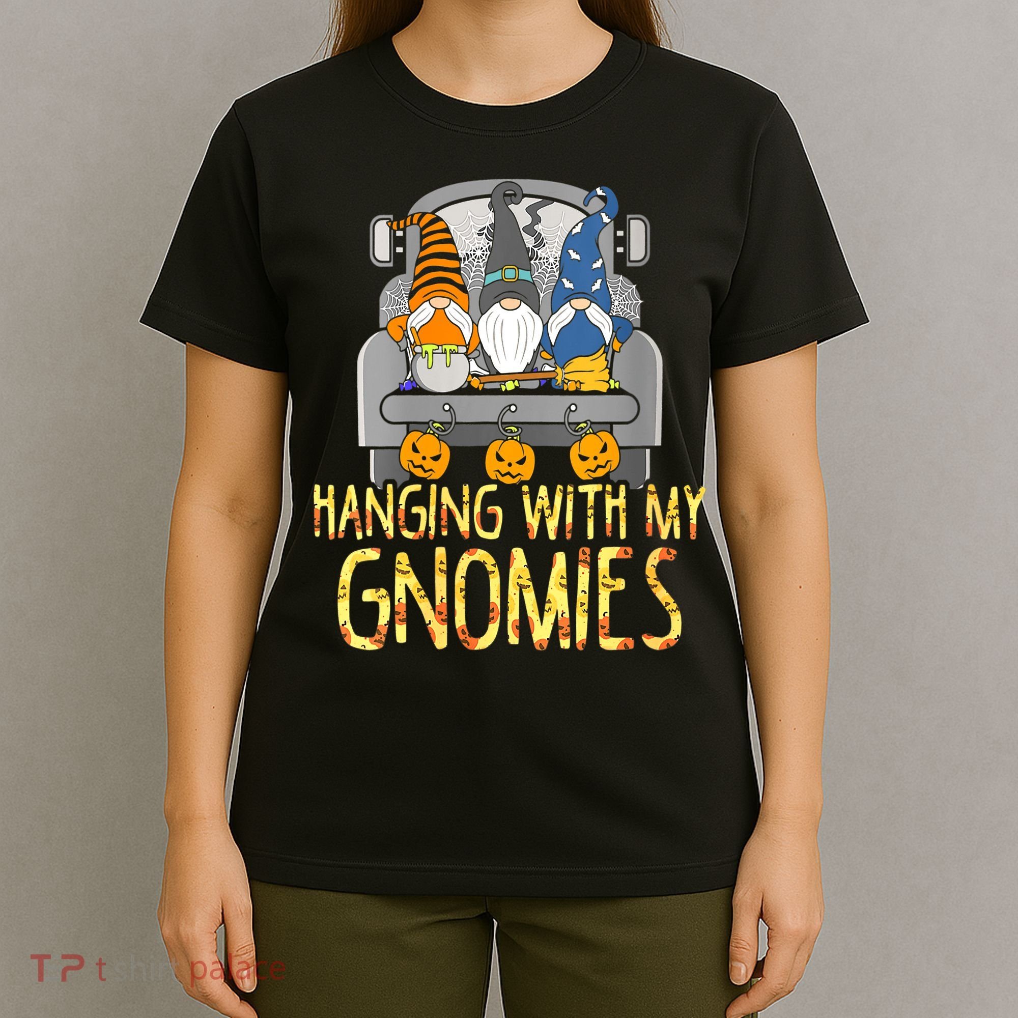 Funny Hanging With My Gnomies Halloween Gnome T-Shirt