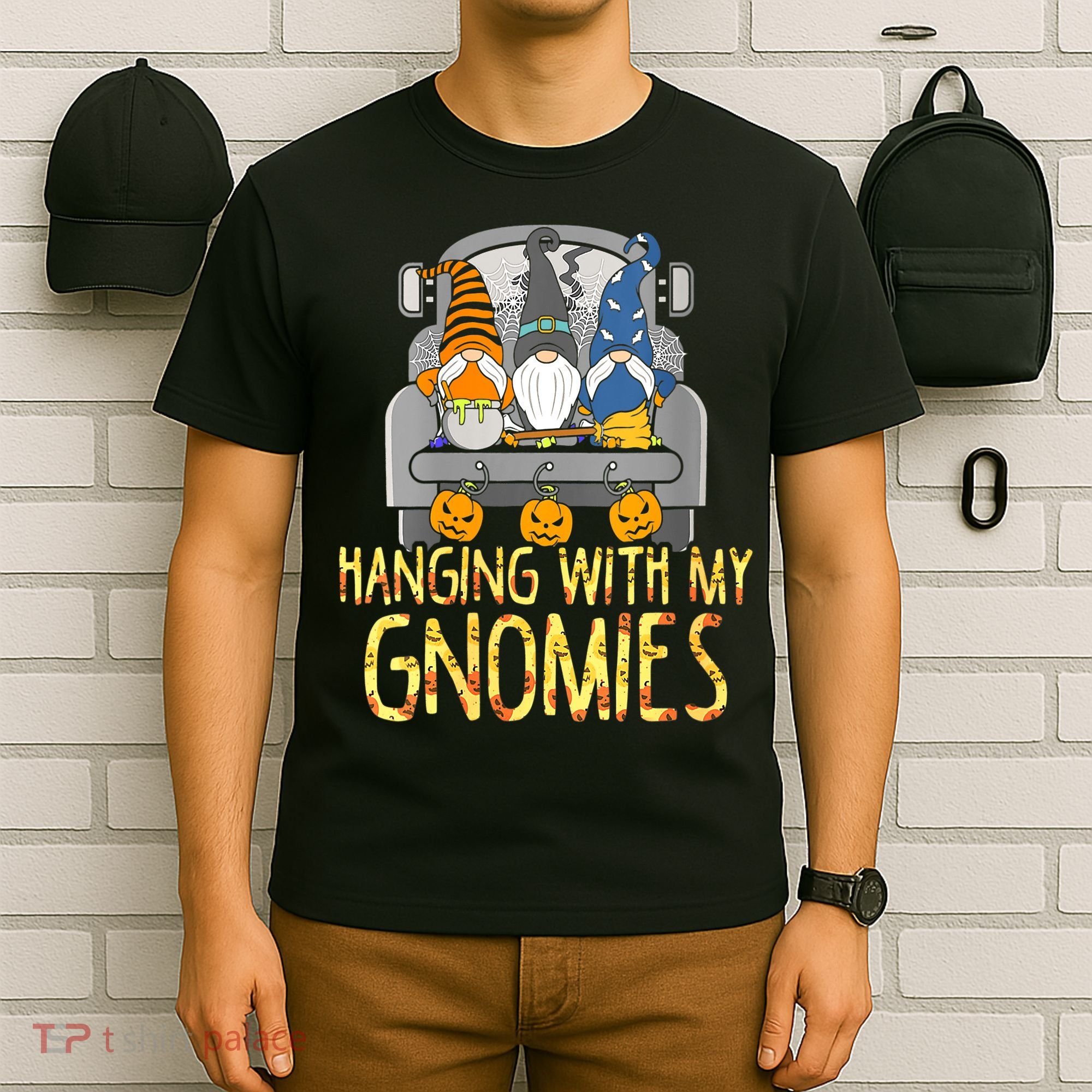 Funny Hanging With My Gnomies Halloween Gnome T-Shirt