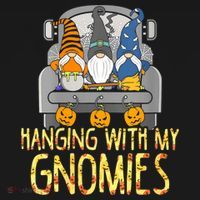 Funny Hanging With My Gnomies Halloween Gnome Women's Hoodie thumb 2