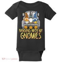 Funny Hanging With My Gnomies Halloween Gnome Baby Bodysuit thumb 0