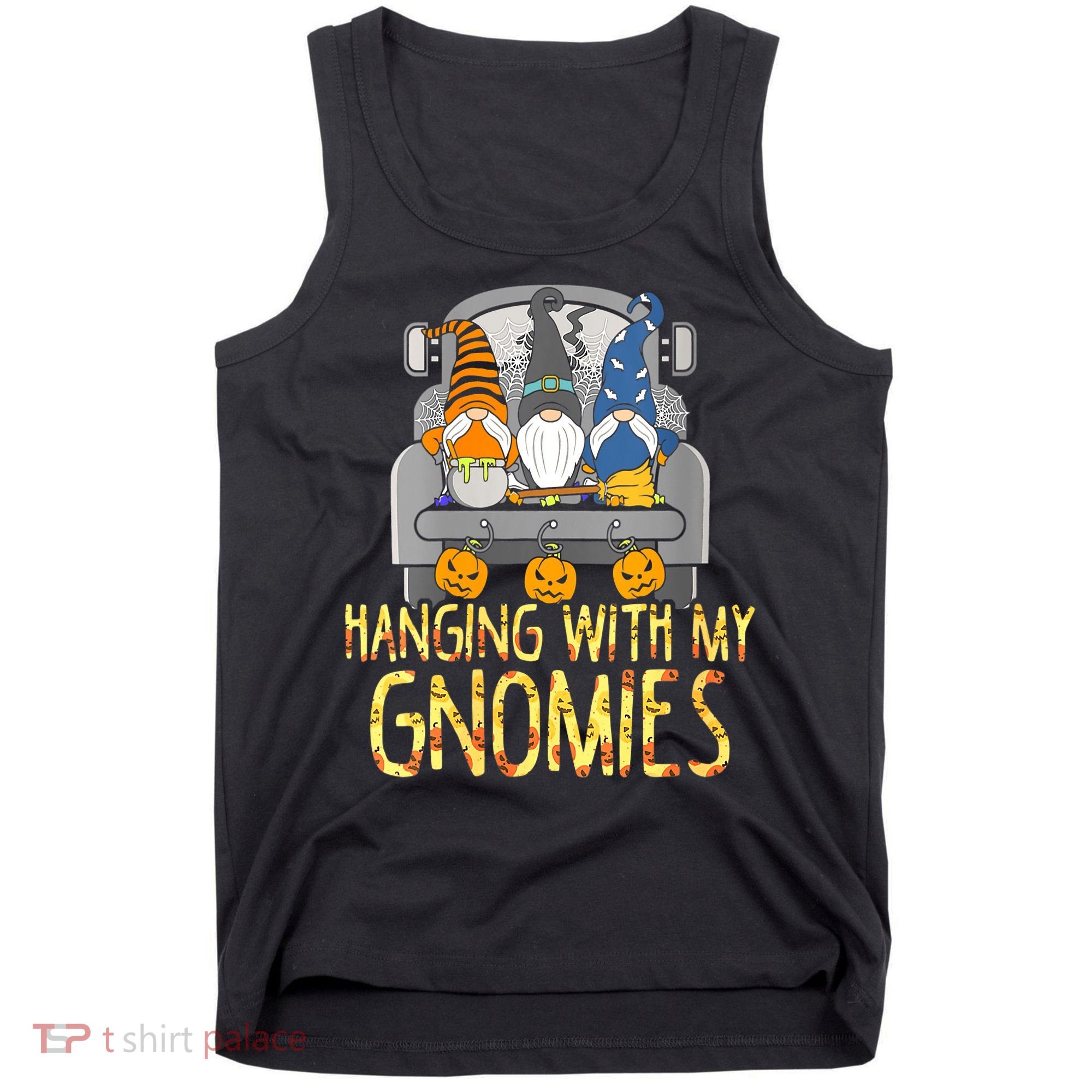 Funny Hanging With My Gnomies Halloween Gnome Tank Top