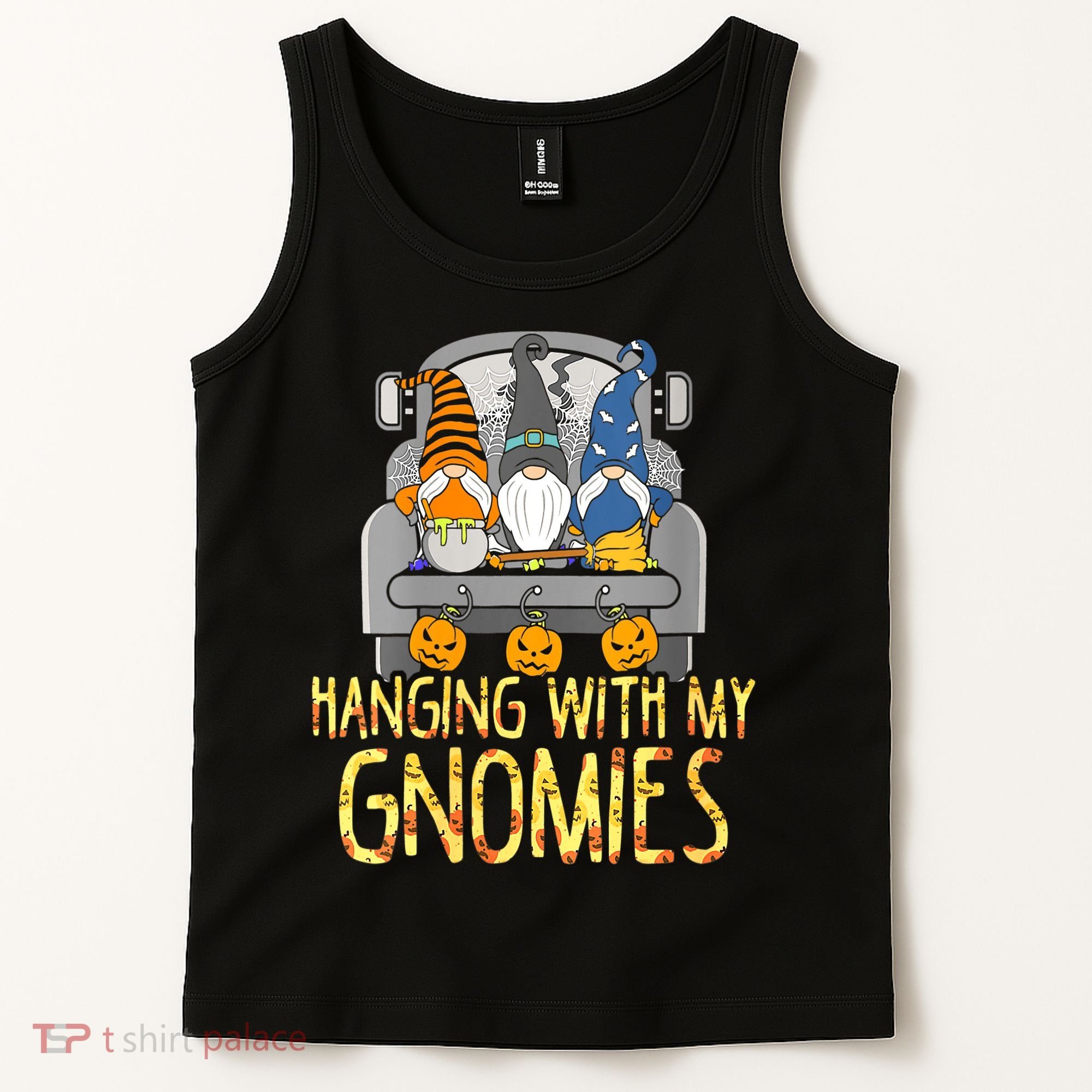 Funny Hanging With My Gnomies Halloween Gnome Tank Top