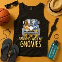Funny Hanging With My Gnomies Halloween Gnome Tank Top thumb 4