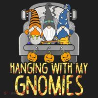 Funny Hanging With My Gnomies Halloween Gnome Golf Towel thumb 3