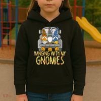Funny Hanging With My Gnomies Halloween Gnome Kids Hoodie thumb 3