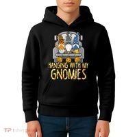 Funny Hanging With My Gnomies Halloween Gnome Kids Hoodie thumb 4