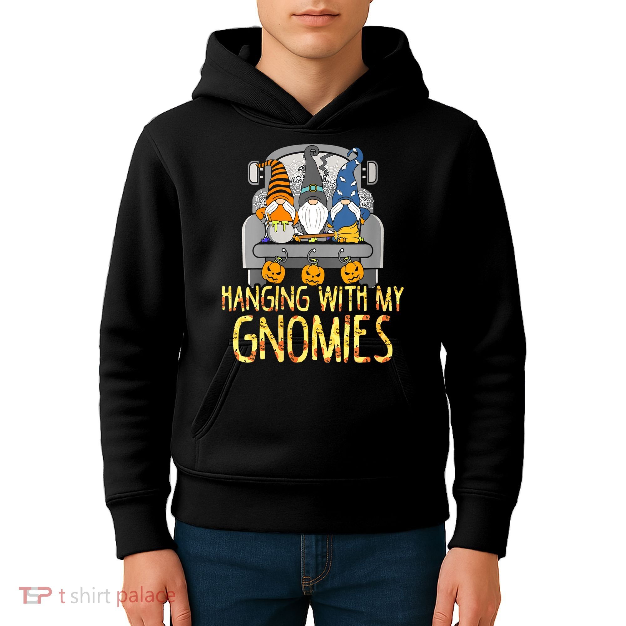 Funny Hanging With My Gnomies Halloween Gnome Kids Hoodie