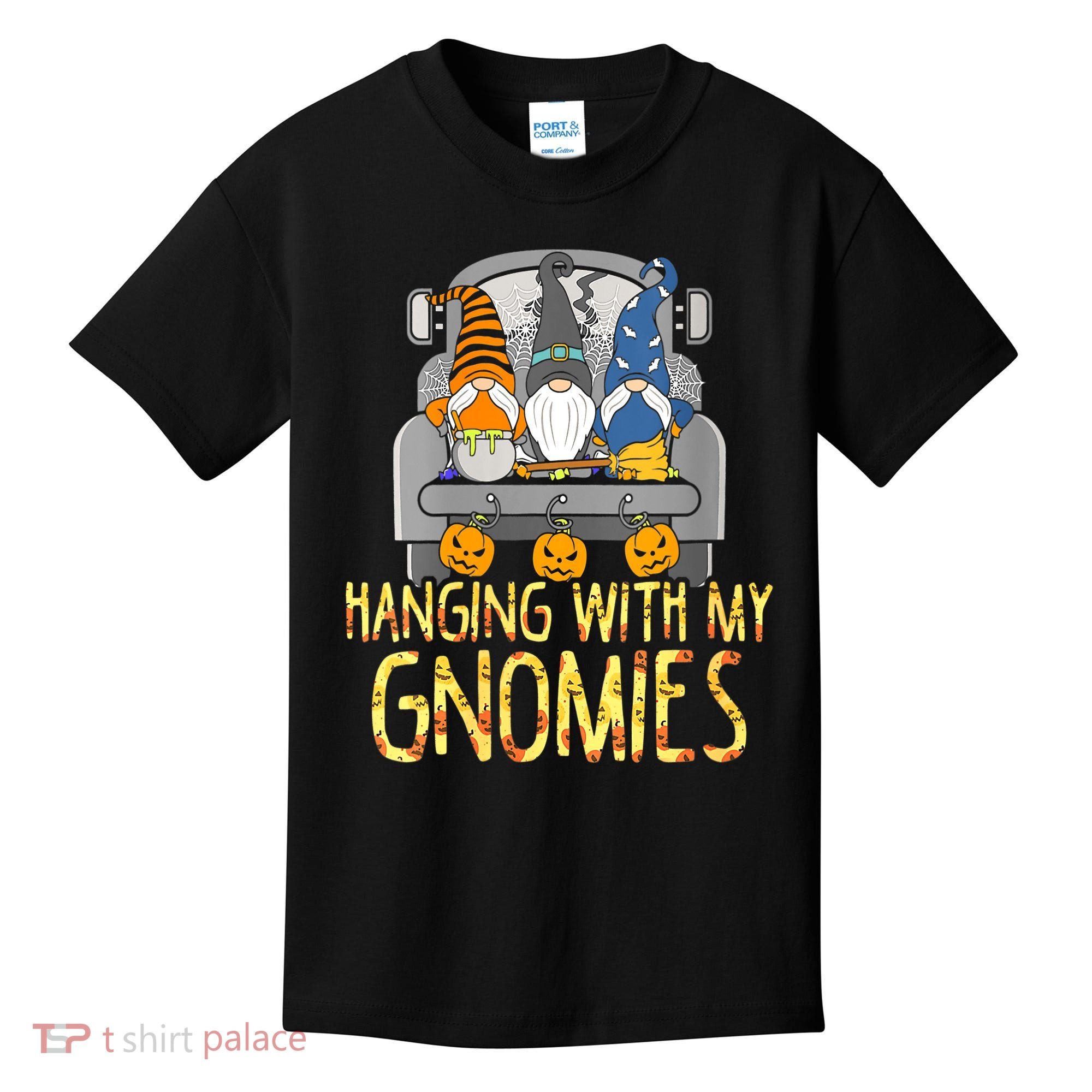 Funny Hanging With My Gnomies Halloween Gnome Kids T-Shirt