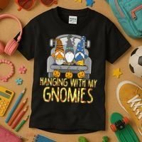 Funny Hanging With My Gnomies Halloween Gnome Kids T-Shirt thumb 3
