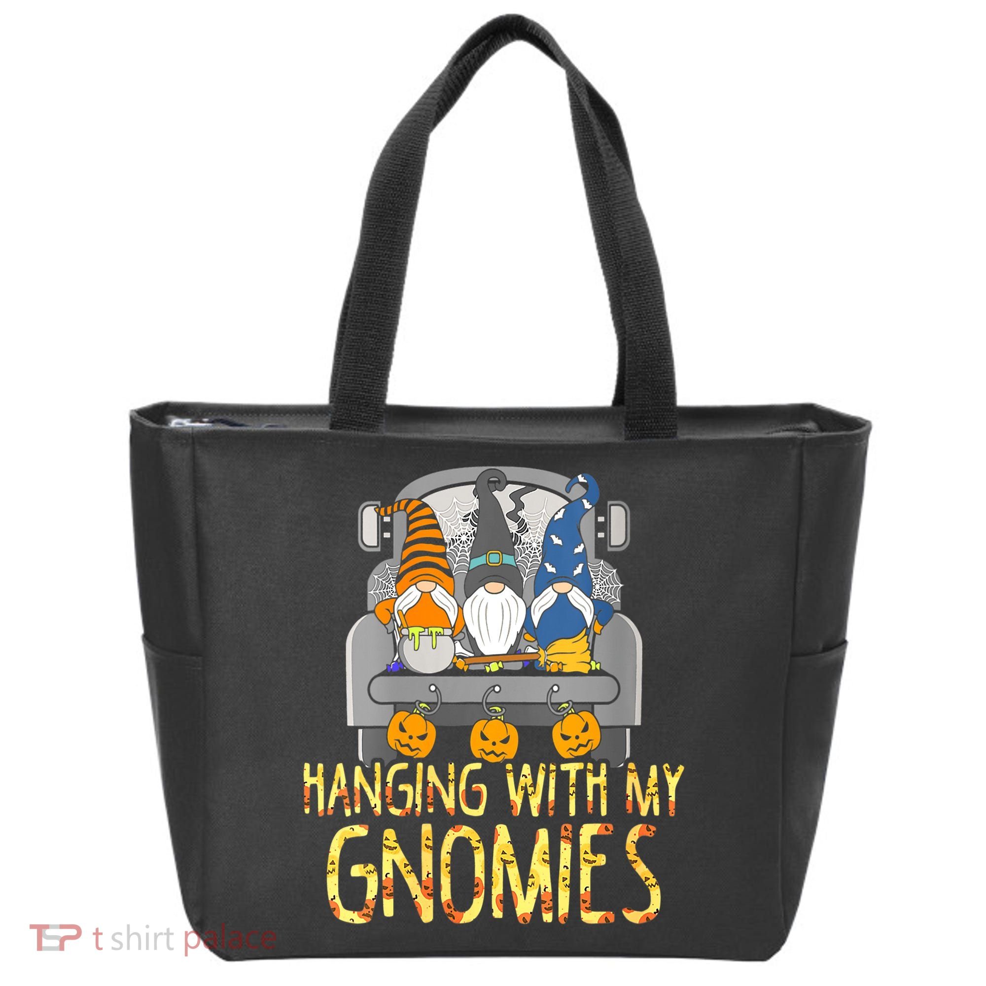 Funny Hanging With My Gnomies Halloween Gnome Tote Bag