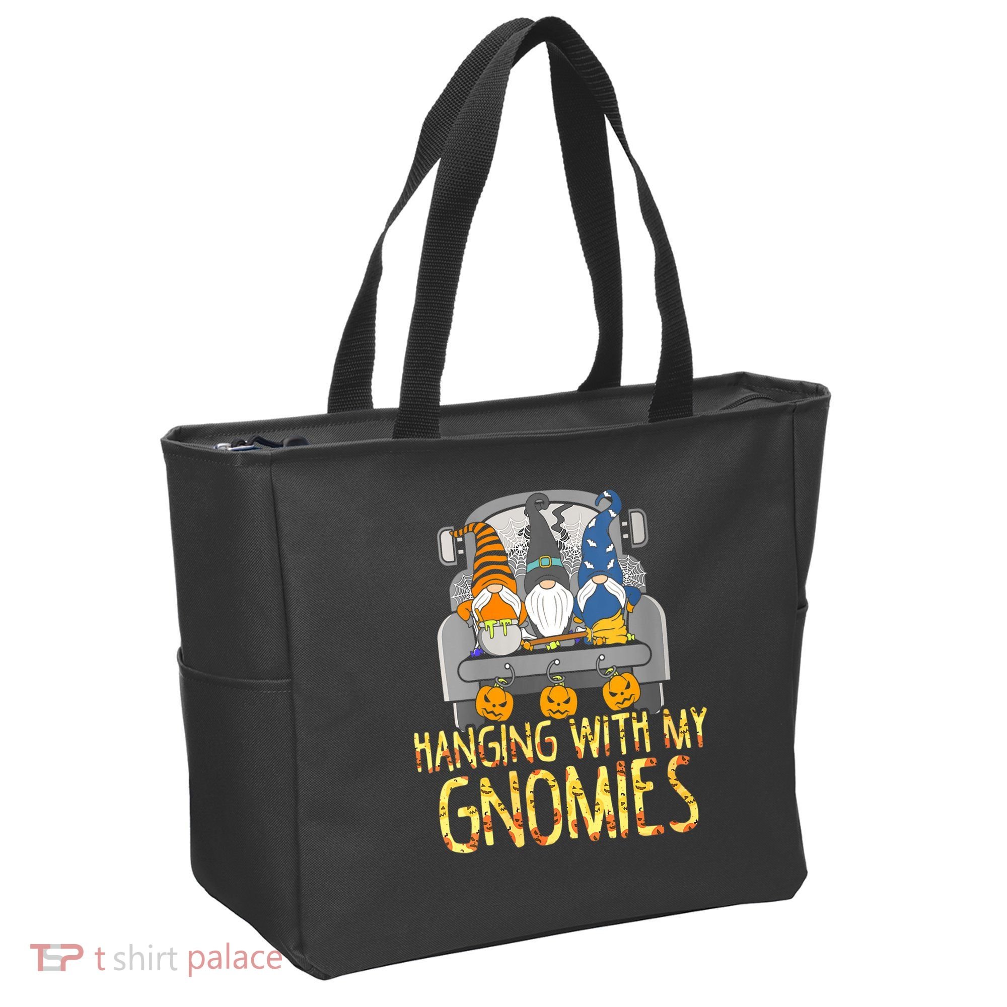 Funny Hanging With My Gnomies Halloween Gnome Tote Bag