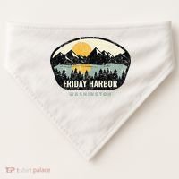 Friday Harbor Washington Outdoors San Juan Vacation USA-Made Doggie Bandana thumb 0