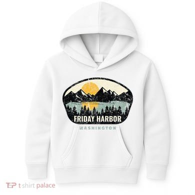 Friday Harbor Washington Outdoors San Juan Vacation Kids Hoodie