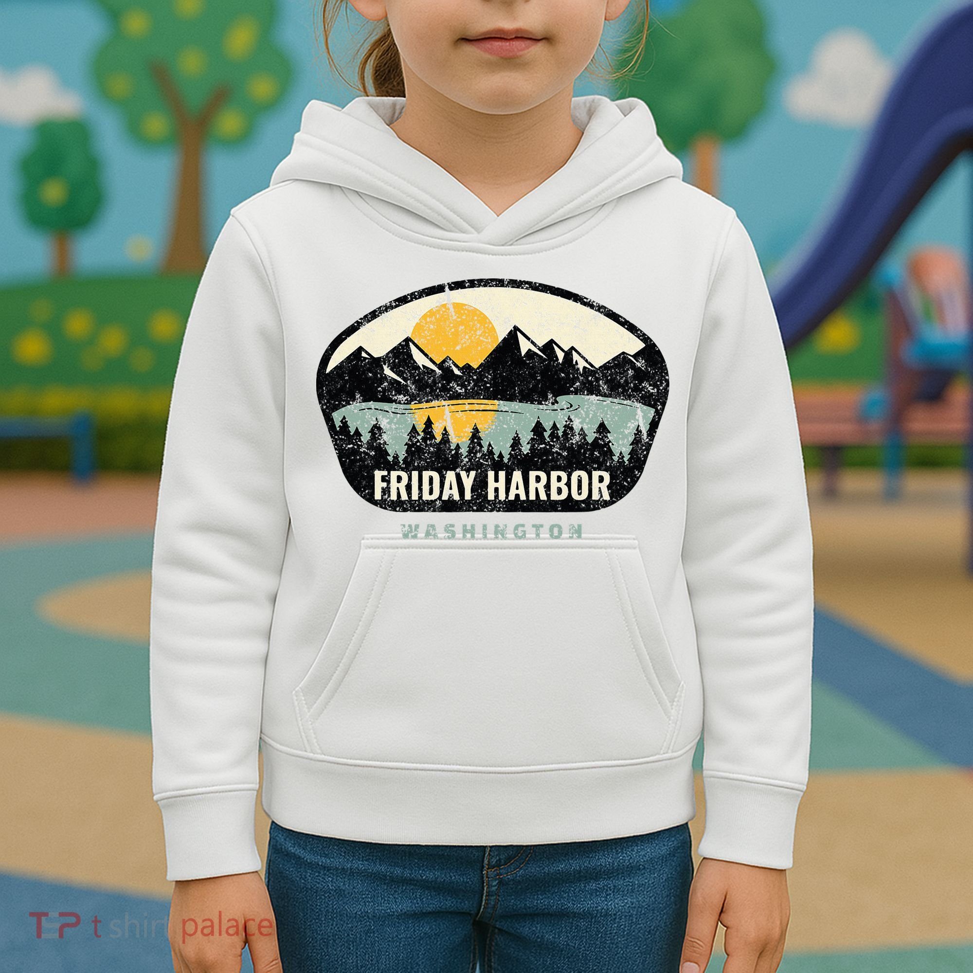 Friday Harbor Washington Outdoors San Juan Vacation Kids Hoodie