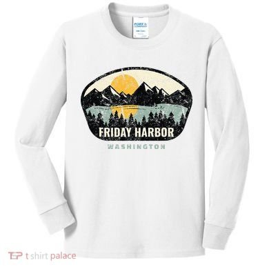 Friday Harbor Washington Outdoors San Juan Vacation Kids Long Sleeve Shirt