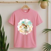 Flowers Honeybee Watercolor T-Shirt thumb 2