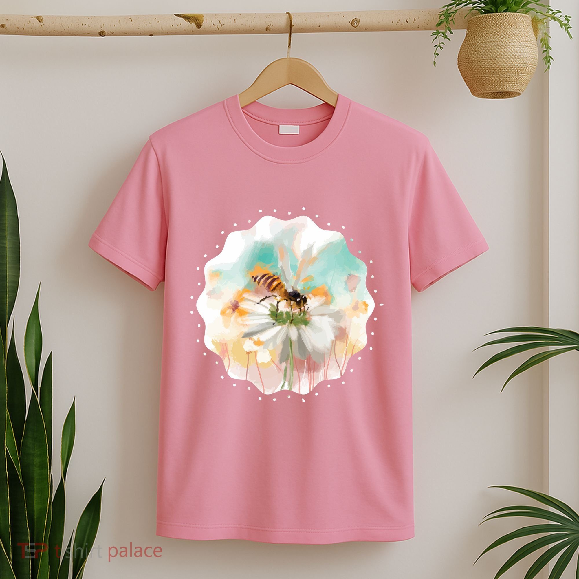 Flowers Honeybee Watercolor T-Shirt