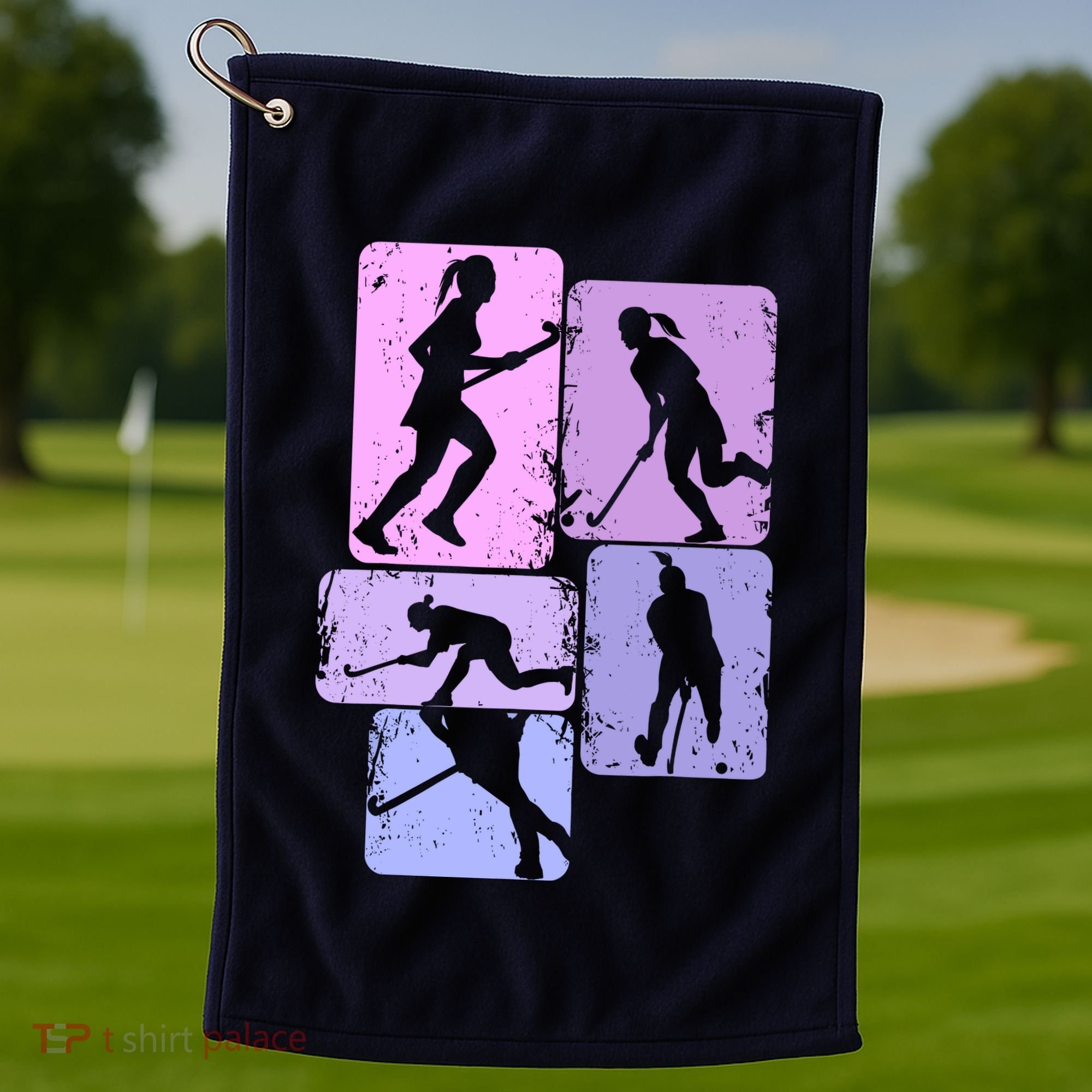 Field Hockey Wo Girl Golf Towel