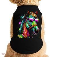 Funny Horse Wearing Sunglasses Abstract Art Doggie Tank thumb 0
