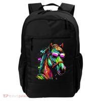 Funny Horse Wearing Sunglasses Abstract Art Backpack thumb 0