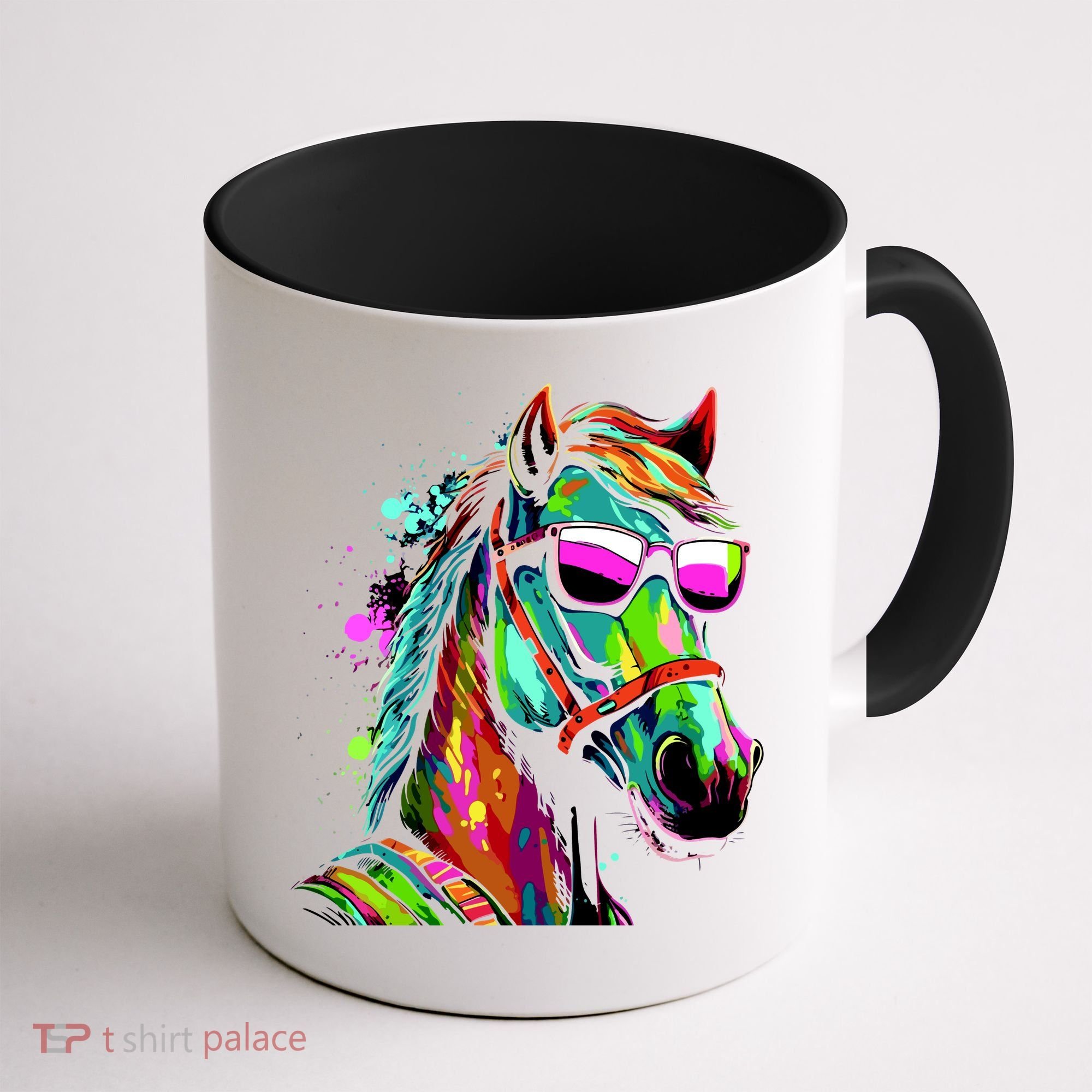 Funny Horse Wearing Sunglasses Abstract Art Coffee Mug