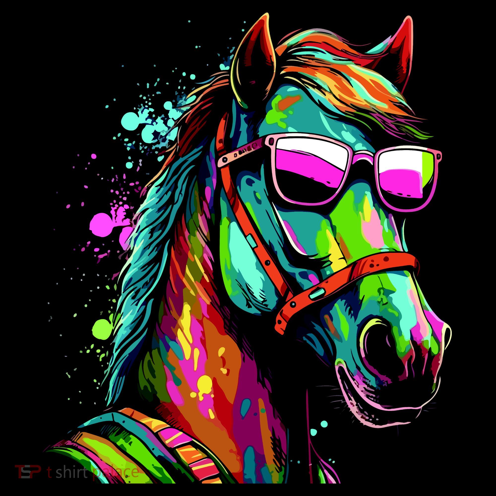 Funny Horse Wearing Sunglasses Abstract Art Coffee Mug