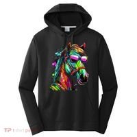 Funny Horse Wearing Sunglasses Abstract Art Performance Fleece Hoodie thumb 0