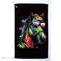 Funny Horse Wearing Sunglasses Abstract Art Golf Towel thumb 0