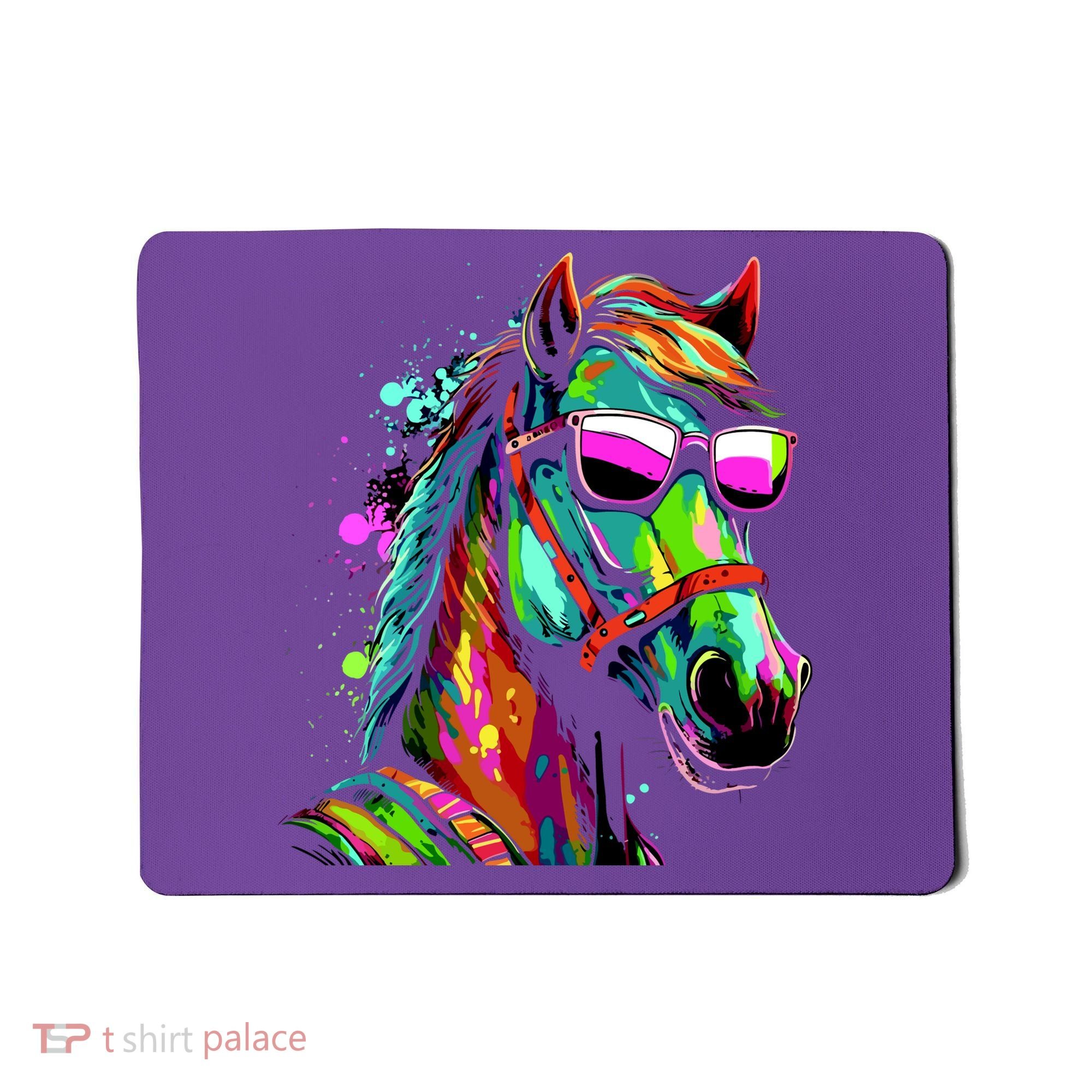 Funny Horse Wearing Sunglasses Abstract Art Mousepad