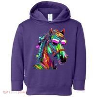 Funny Horse Wearing Sunglasses Abstract Art Toddler Hoodie thumb 0