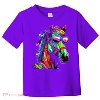 Funny Horse Wearing Sunglasses Abstract Art Toddler T-Shirt thumb 0