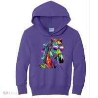 Funny Horse Wearing Sunglasses Abstract Art Kids Hoodie thumb 0
