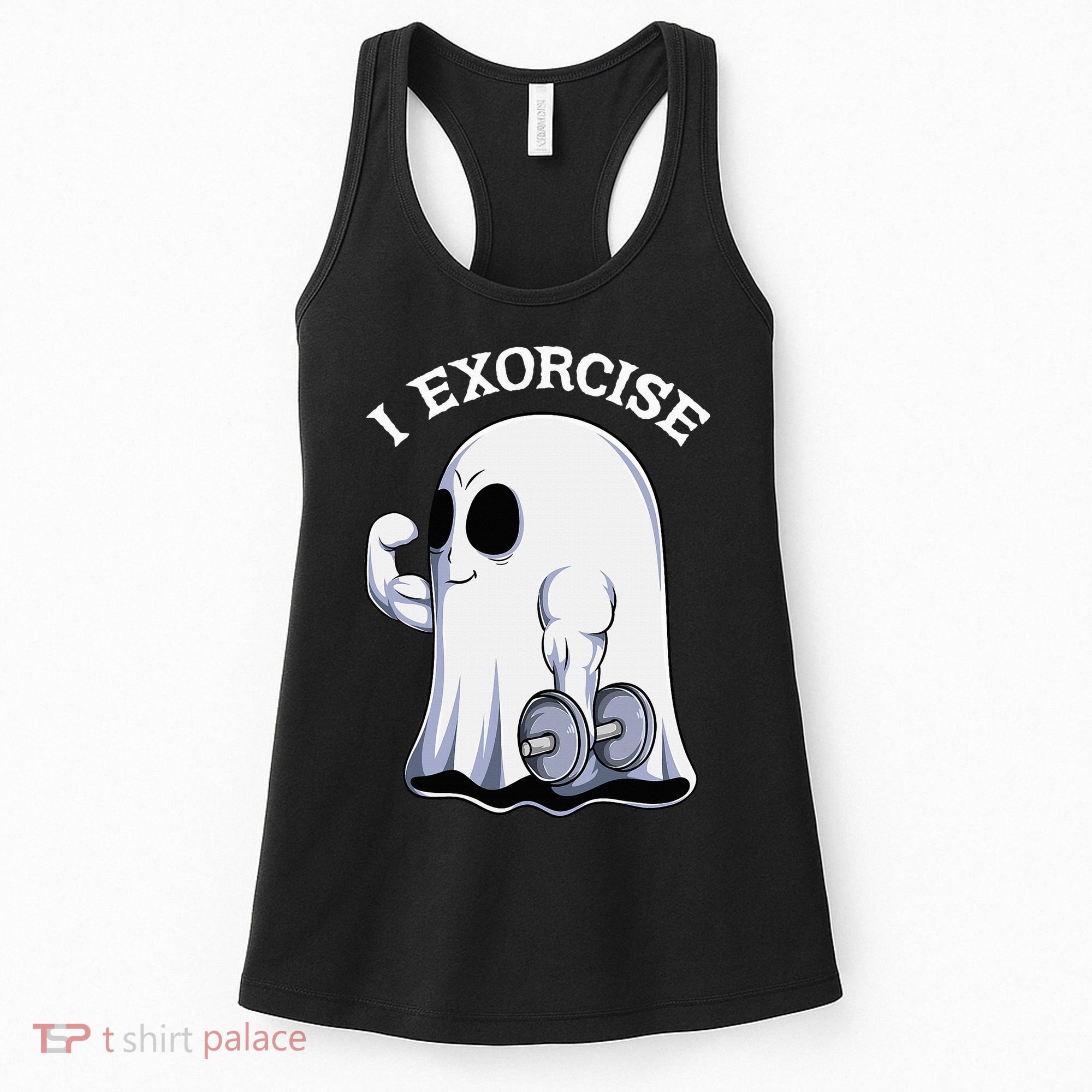 Funny Halloween Workout Ghost Exorcise Fitness Shirt Women's Tank Top