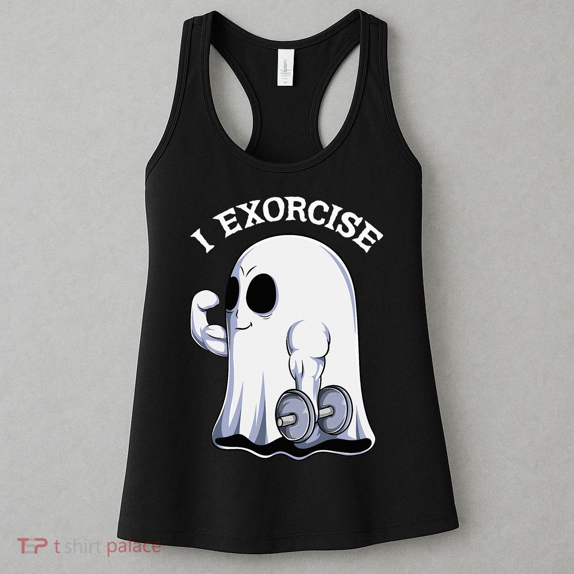 Funny Halloween Workout Ghost Exorcise Fitness Shirt Women's Tank Top