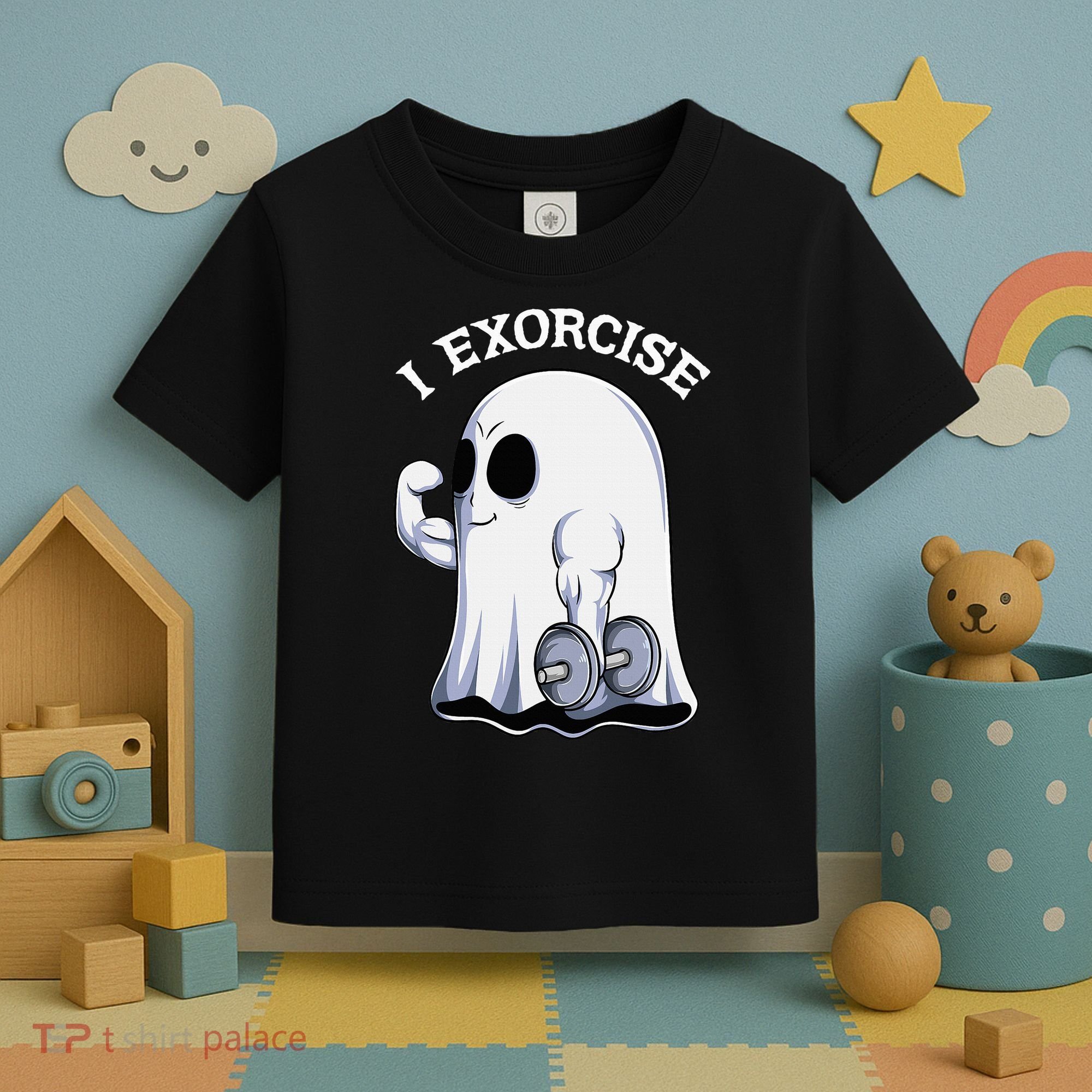 Funny Halloween Workout Ghost Exorcise Fitness Shirt Toddler T-Shirt