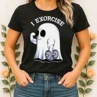 Funny Halloween Workout Ghost Exorcise Fitness Shirt Women's T-Shirt thumb 2