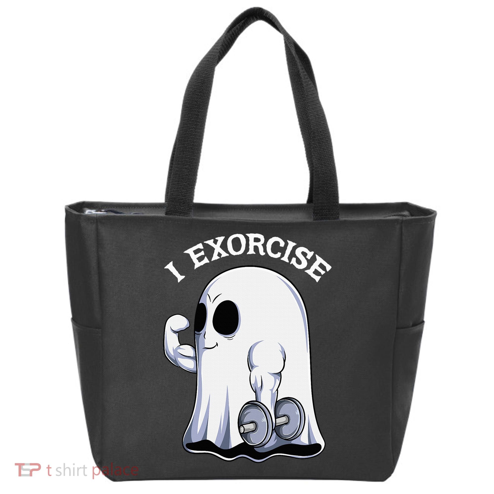 Funny Halloween Workout Ghost Exorcise Fitness Shirt Tote Bag