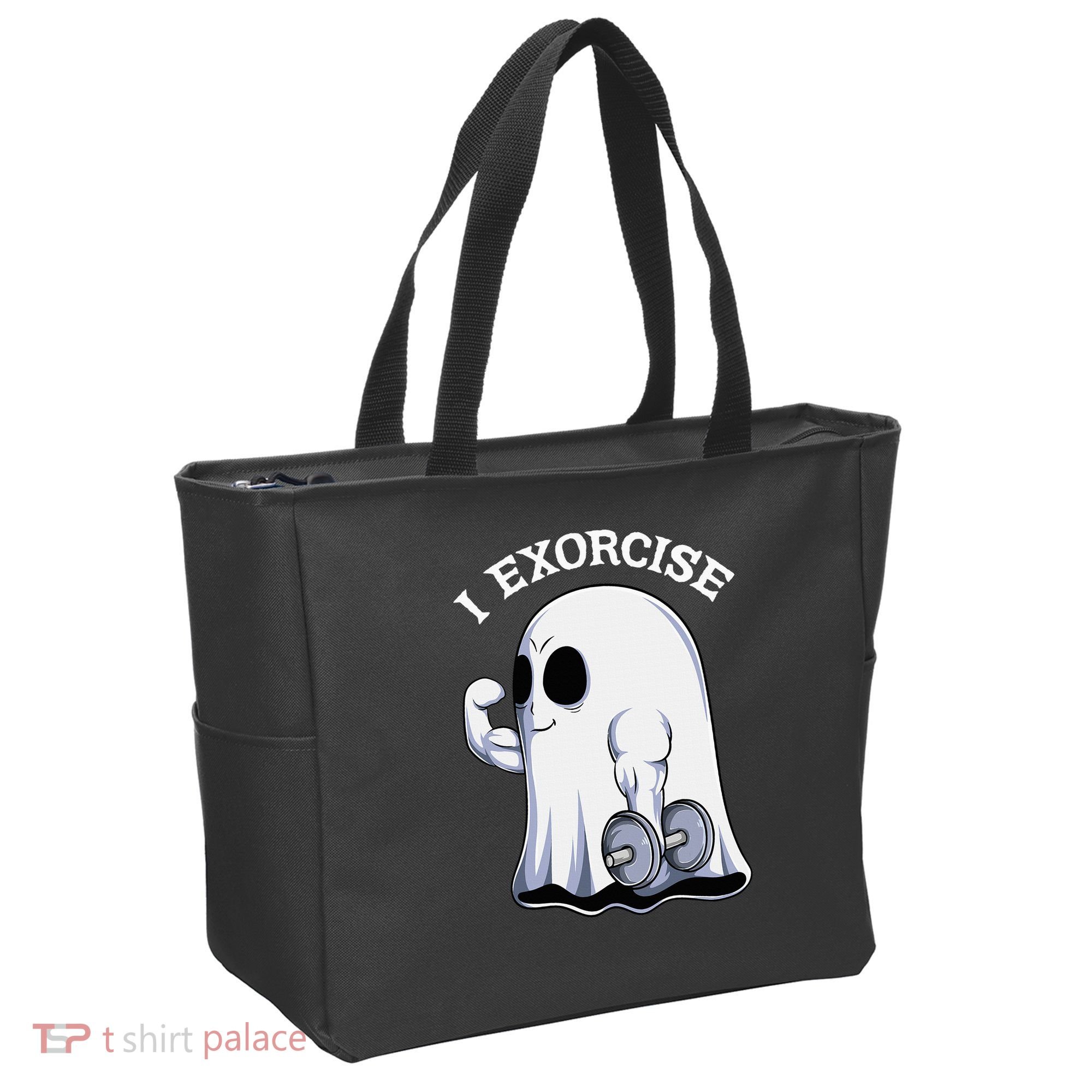 Funny Halloween Workout Ghost Exorcise Fitness Shirt Tote Bag