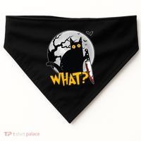 Funny Halloween What Killer Black Cat With Knife USA-Made Doggie Bandana thumb 0
