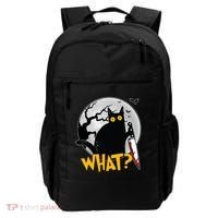 Funny Halloween What Killer Black Cat With Knife Backpack thumb 0