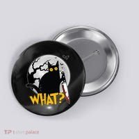 Funny Halloween What Killer Black Cat With Knife Button thumb 0