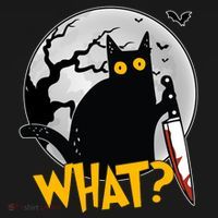 Funny Halloween What Killer Black Cat With Knife Women's Hoodie thumb 2