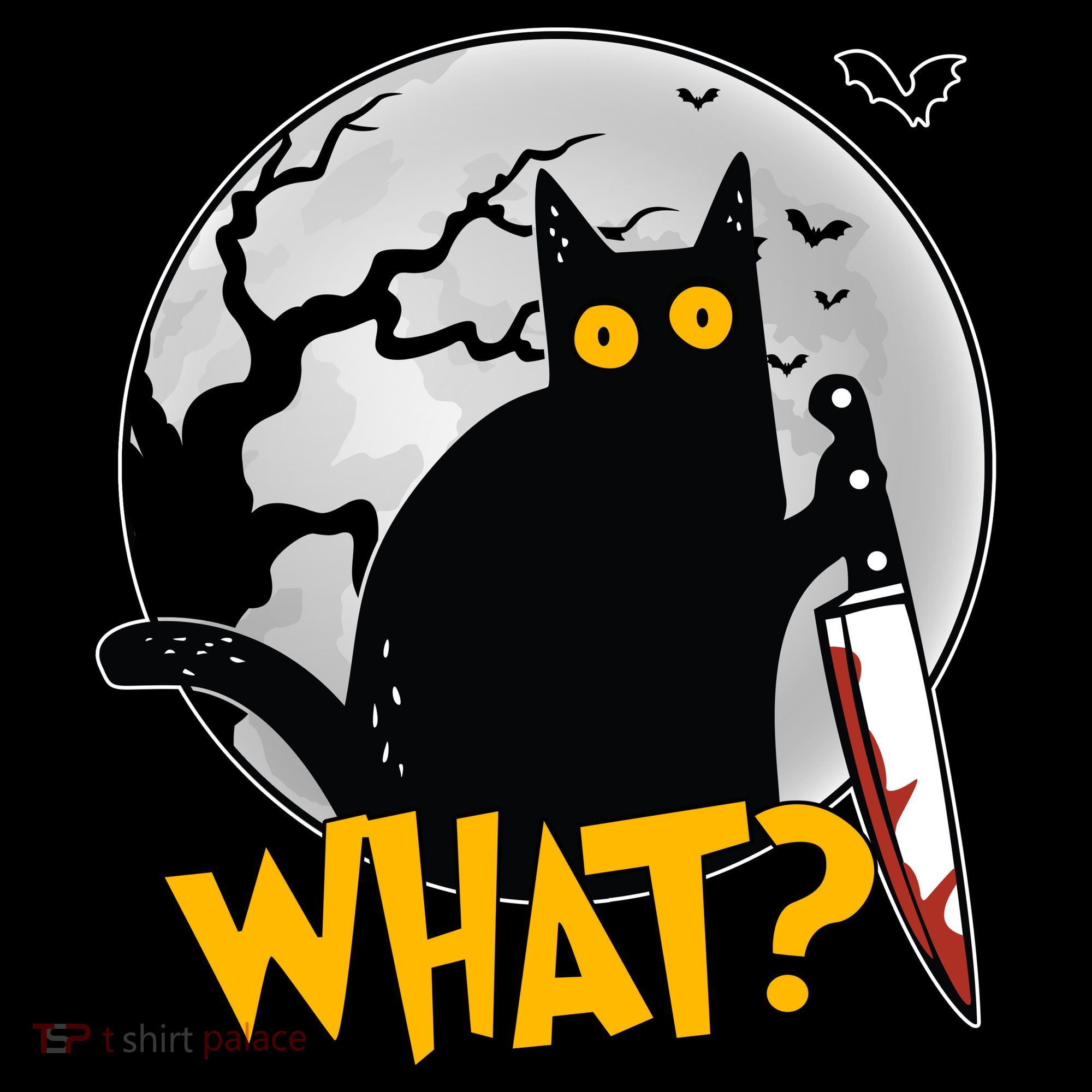 Funny Halloween What Killer Black Cat With Knife Women's Hoodie