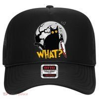 Funny Halloween What Killer Black Cat With Knife Hat thumb 0