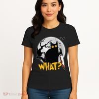 Funny Halloween What Killer Black Cat With Knife Women's T-Shirt thumb 4