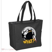 Funny Halloween What Killer Black Cat With Knife Tote Bag thumb 2