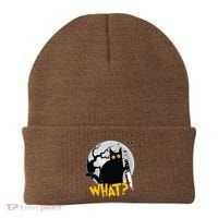 Funny Halloween What Killer Black Cat With Knife Beanie thumb 0