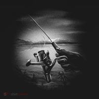 Fishing Hand With Reel Monochromatic Ornament thumb 1